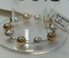 Copper, silver, gold bead magnetic closure bracelet