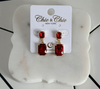 Ruby red chunky gem earrings by Chic and Chic