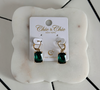 Chunky Emerald Green Gem Earrings