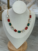 Red, green, white Christmas necklace