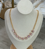 Chunky Pink Gem on Gold Chain Necklace