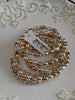 Water resistant gold and silver horsebit beaded bracelet set