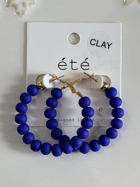 Clay ball hoop earrings