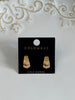 Half moon welded gold dipped hoops earrings