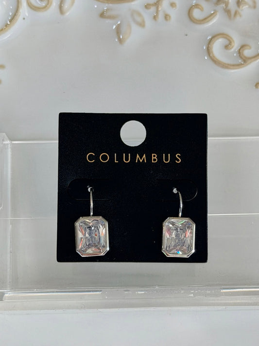 Large gemstone dangle earrings