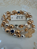Water resistant chunky stacked bracelet with cross (multiple styles)