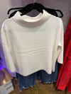 Mock neck pull over sweater with bell sleeves
