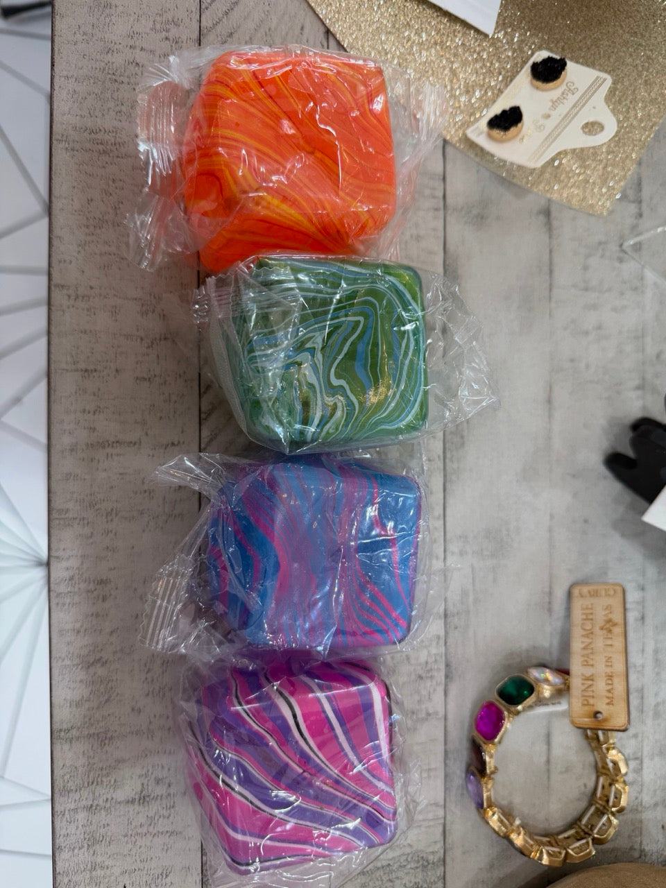 Tie dye cube fidget toy