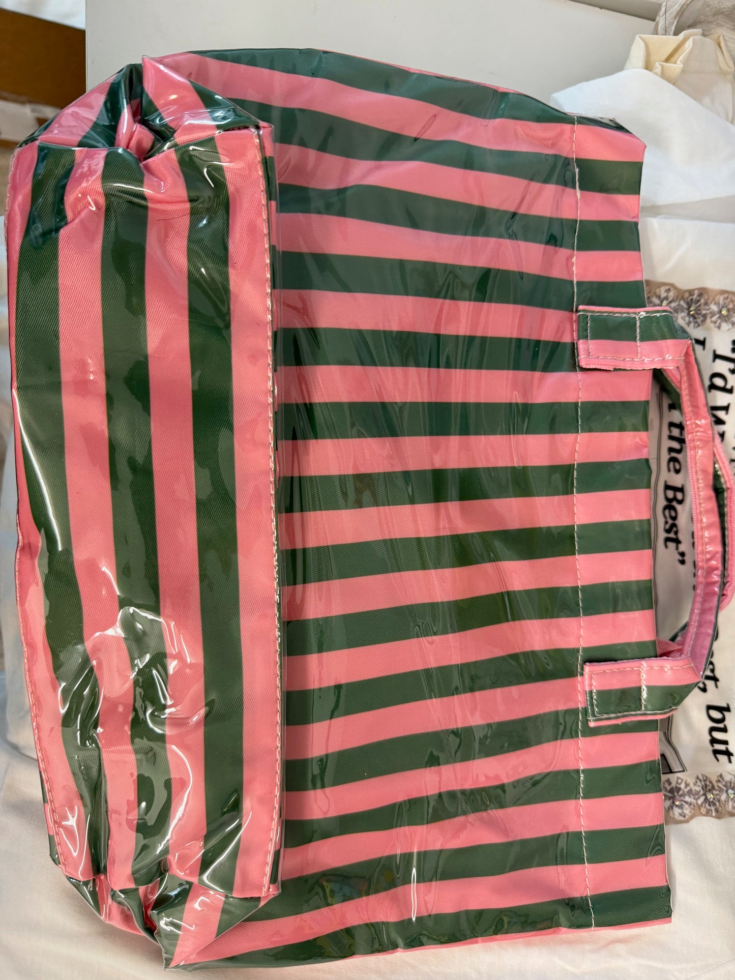 Colorful striped tote bags