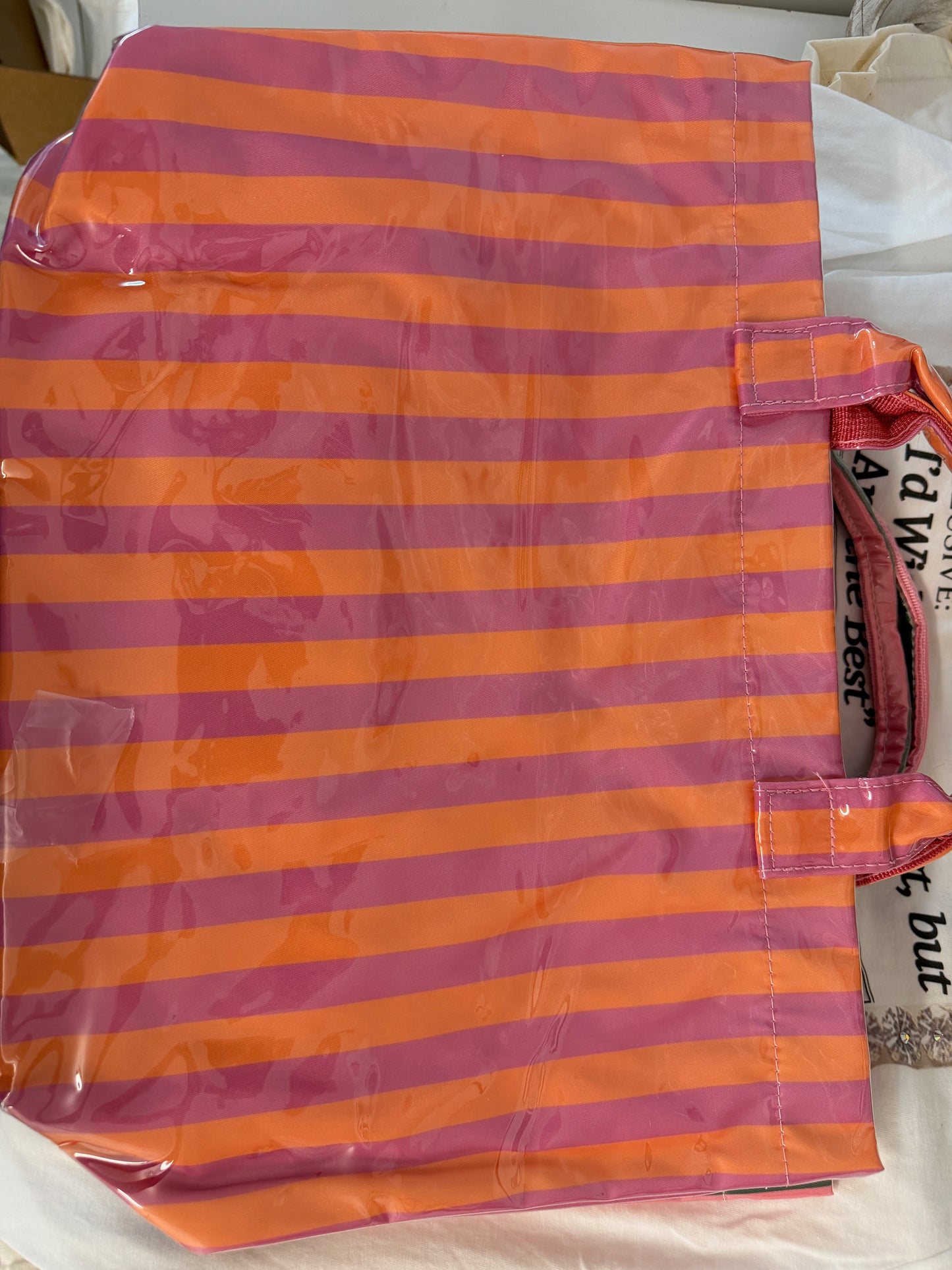 Colorful striped tote bags