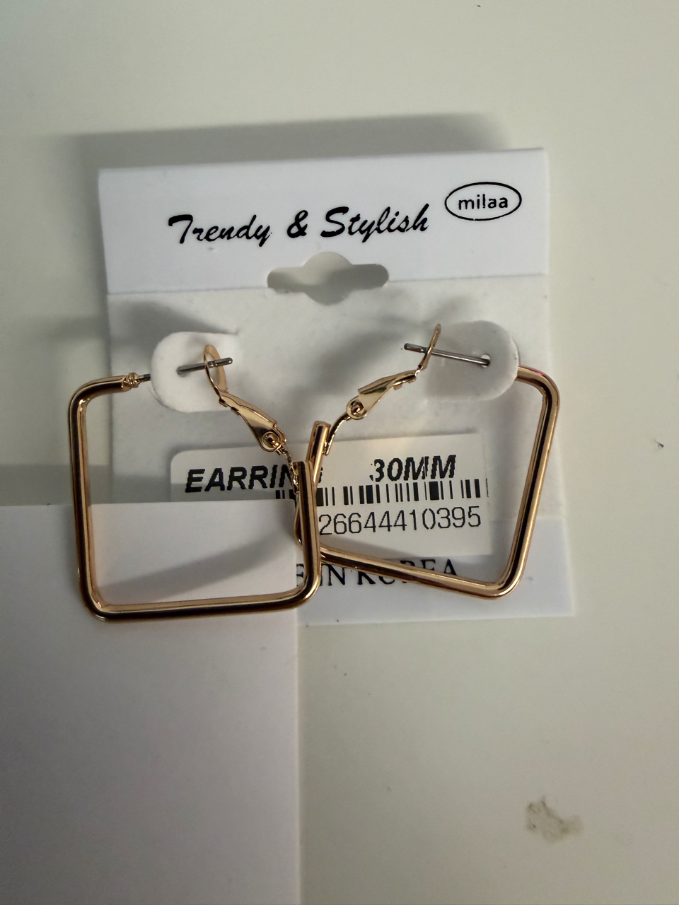 Retro square wire earrings