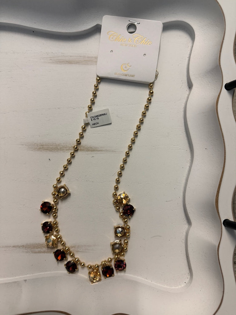 Multi-color gem necklace
