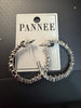 Large open hoop faux diamong earrings