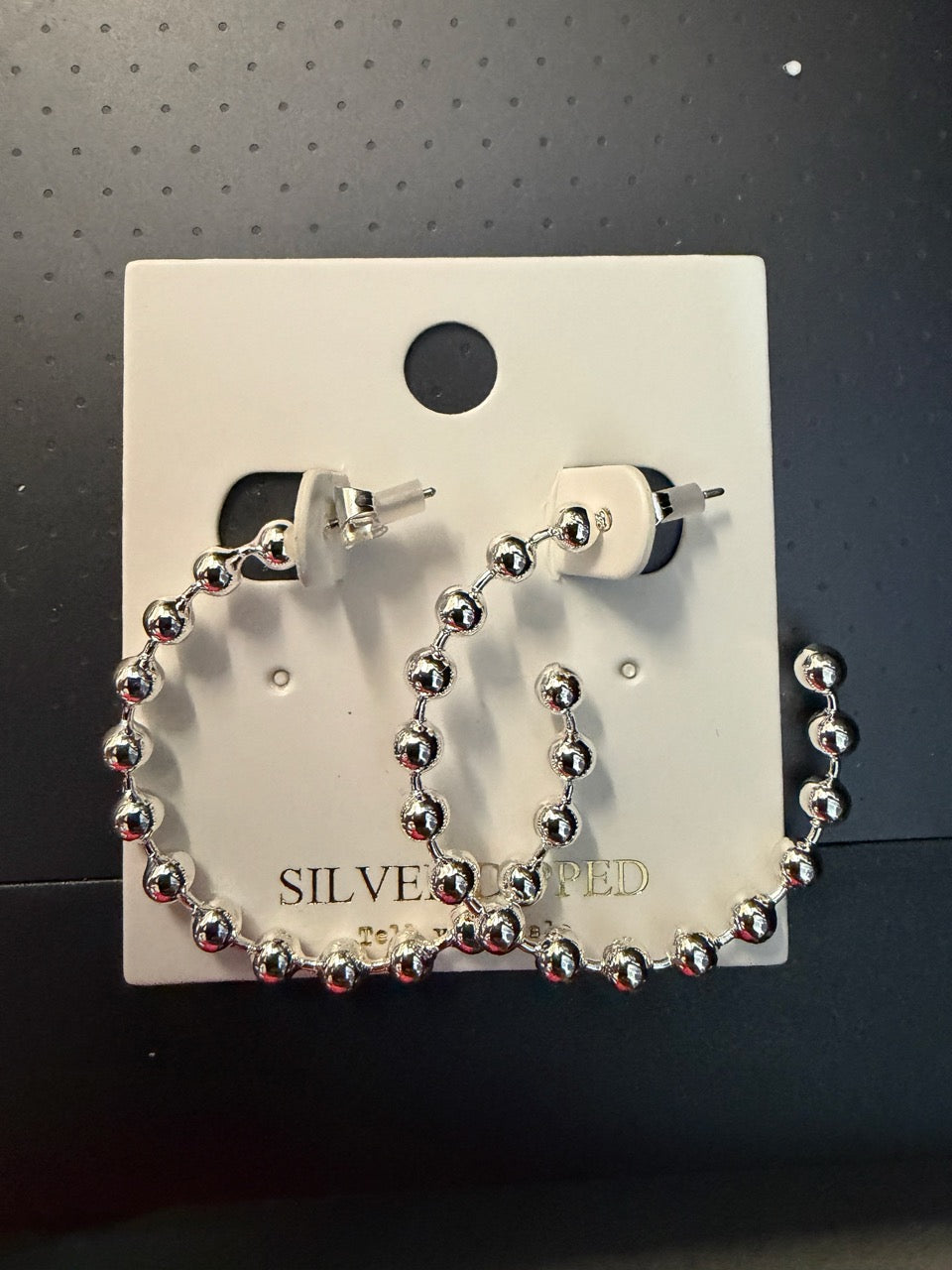 Large open hoop beaded earrings