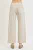 Elastic band slouchy cropped baggy jeans with patch pockets