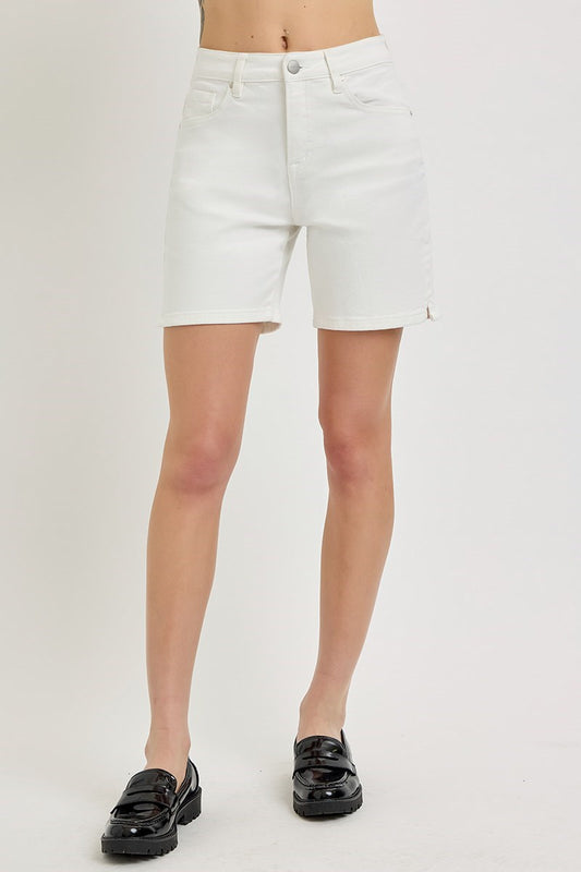 Risen tummy control high rise relaxed mid length shorts