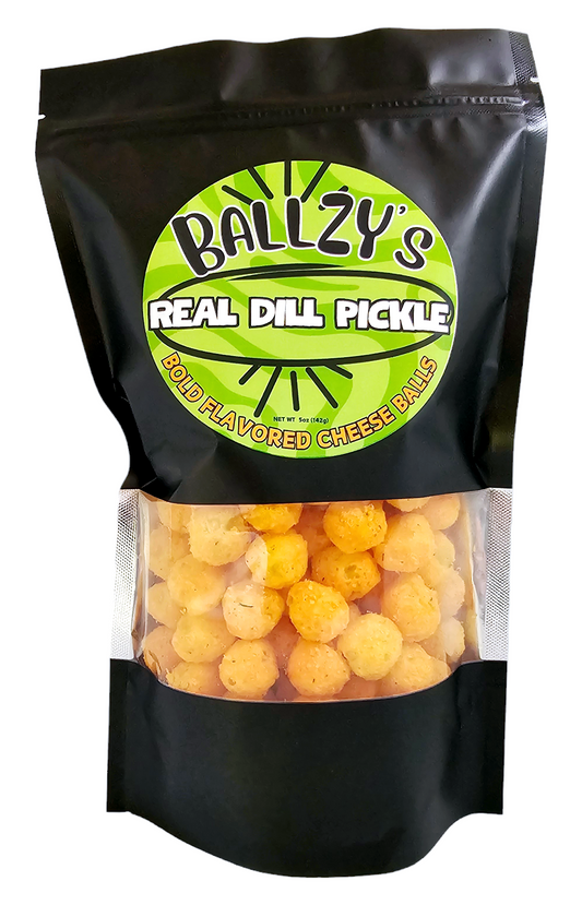 Ballzy's Gourmet Real Dill Pickle Cheese Puffs Food Oak Alley Farms   