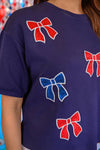 Jess Lea red, white, and bowtiful Luxe top