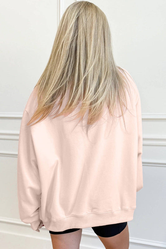 NEW Oversize Blessed Embroidered Mock Neck Sweatshirt