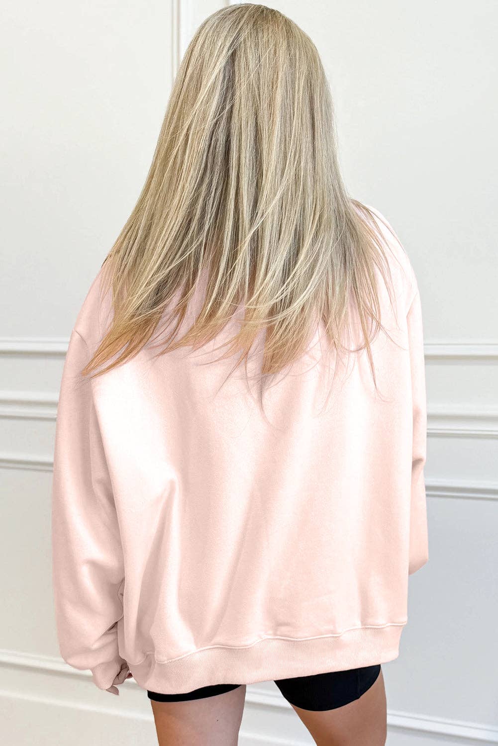 NEW Oversize Blessed Embroidered Mock Neck Sweatshirt