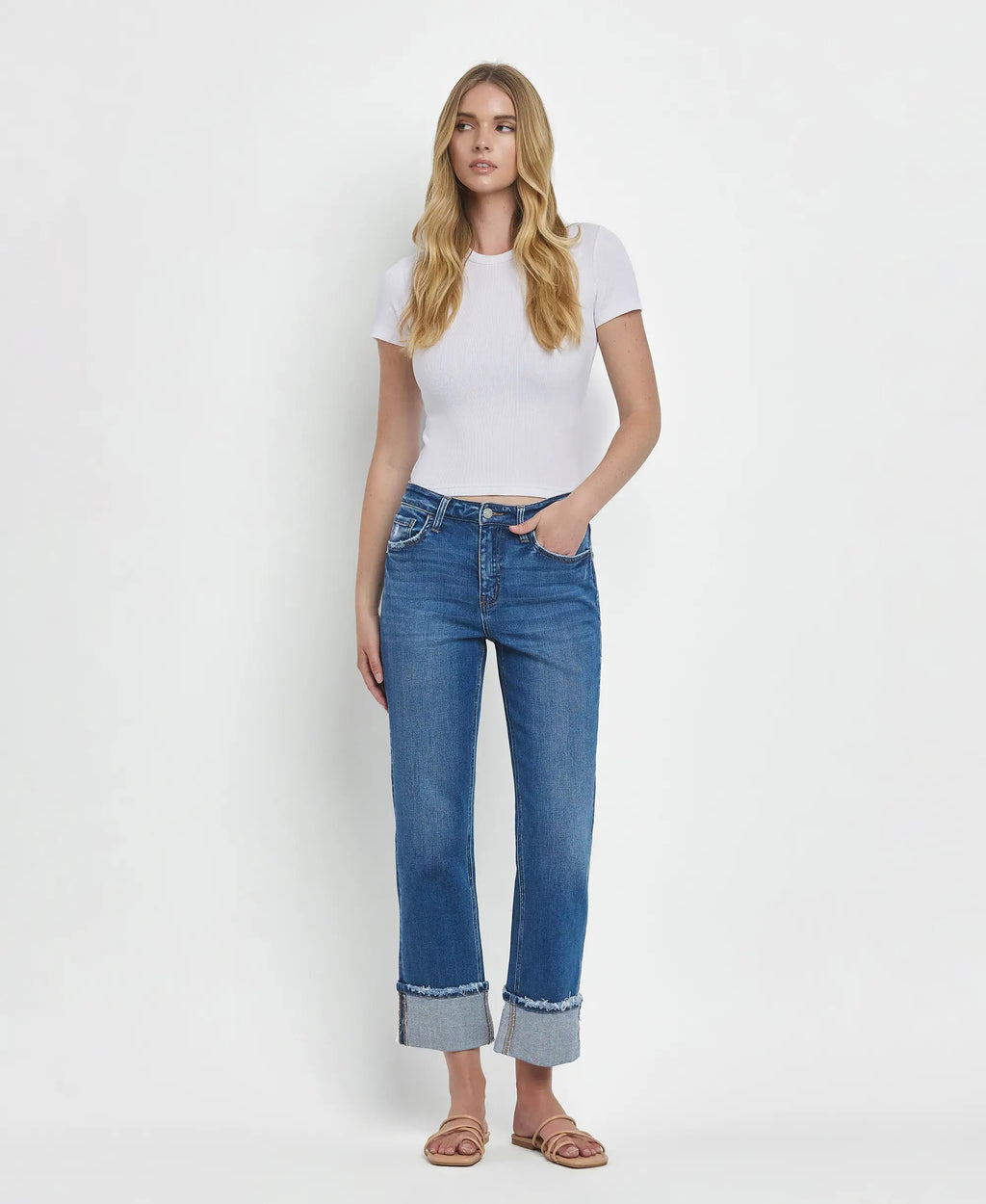 Flying Monkey high rise cuffed straight leg pant