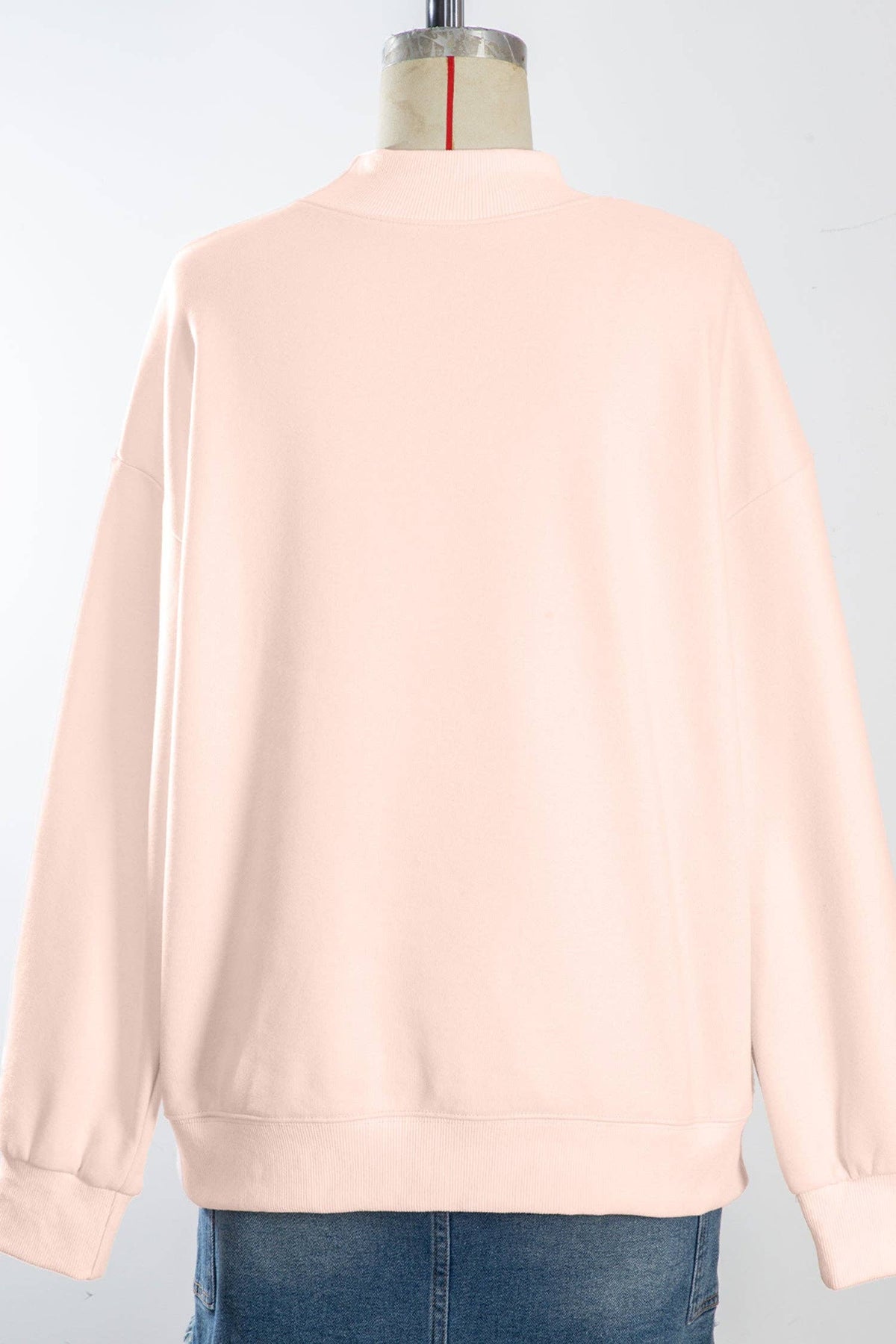 NEW Oversize Blessed Embroidered Mock Neck Sweatshirt