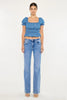 Kan Can high rise wide leg flare jeans