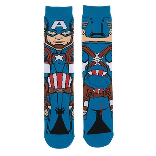 Captain America Endgame Socks - Avengers: Endgame Captain America 360 Character Socks Gifts Ivy and Pearl Boutique   