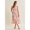Fresh breath of Spring floral zip-front cotton midi dress