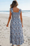 Ldc Boho Print Smocked High Waist Maxi Dress