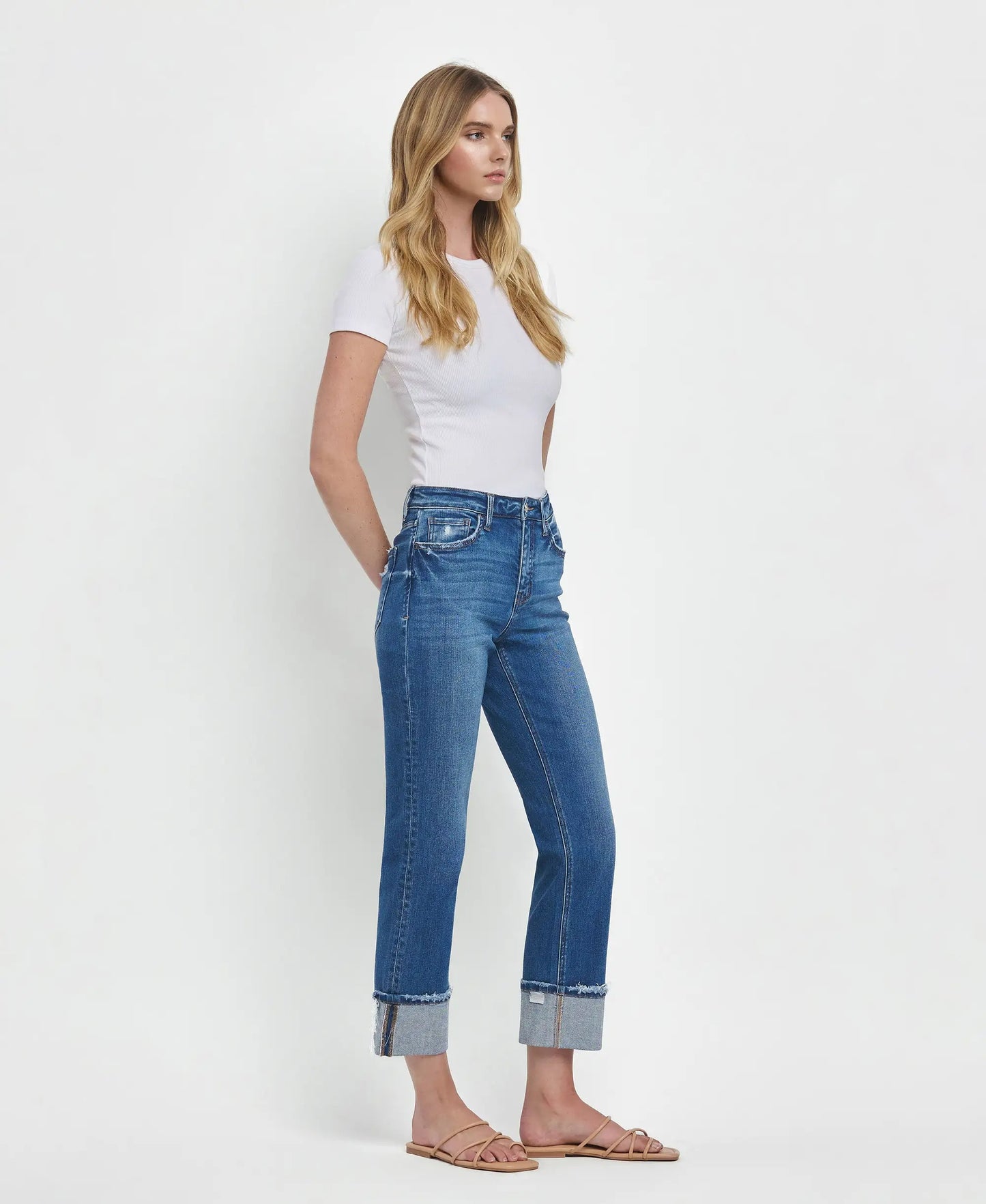 Flying Monkey high rise cuffed straight leg pant