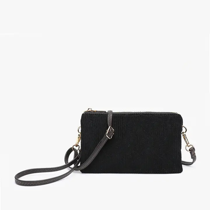 Jen & Co 3 Riley monogrammable compartment crossbody/wristlet purse