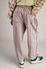 Mineral washed terry knit barrel pants