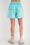 Mixed mineral washed terry knit short pants