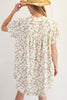 Floral printed cotton gauze mineral washed dress
