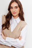 Mixed media mini sweater dress with layered shirt