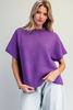 Short sleeve crew neck knit top