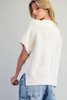Short sleeve crew neck knit top