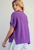 Short sleeve crew neck knit top