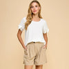 Solid top with knot detailed sleeves