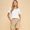 Solid top with knot detailed sleeves