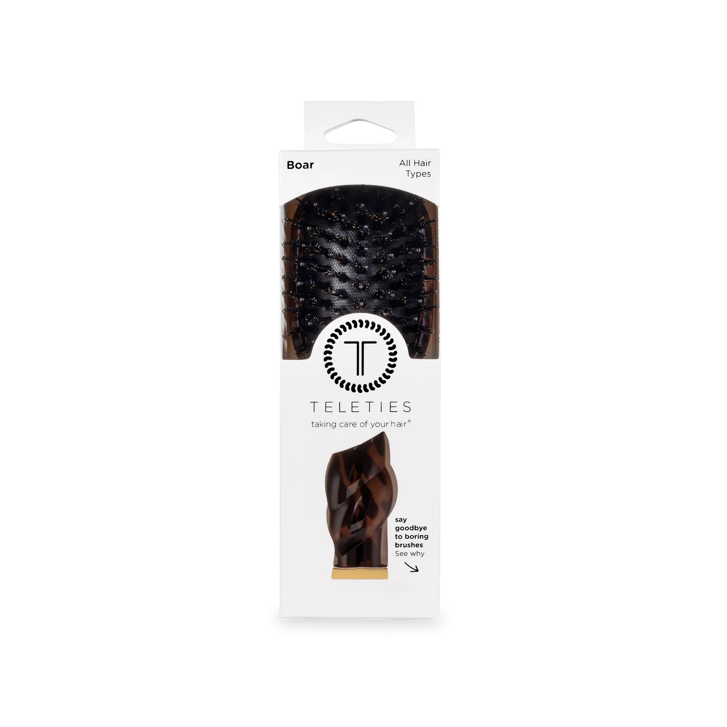 Teleties Mini Boar Bristle Hair Brush - Tortoise