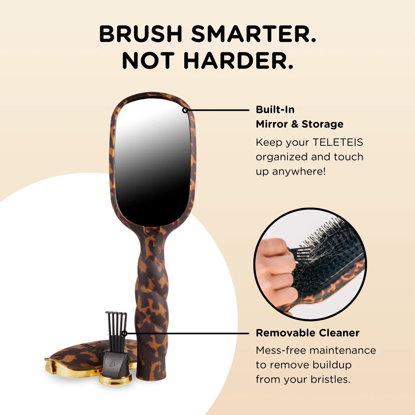 Teleties Boar Bristle Hair Brush