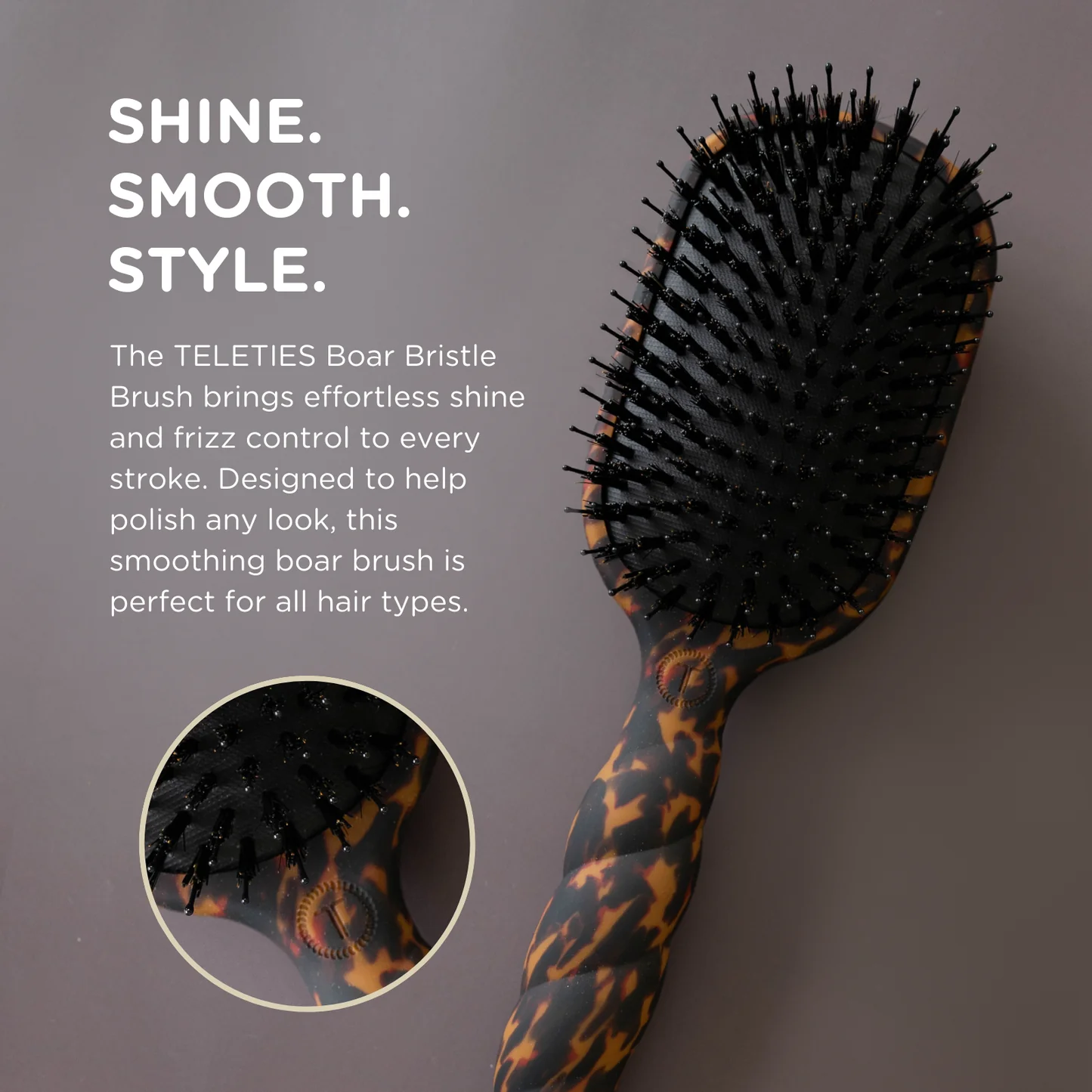 Teleties Boar Bristle Hair Brush