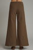 Solid knit wide leg pants featuring front pockets