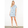 THML Short sleeve pattern detail v-neck dress