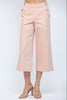 High waisted cropped wide leg pants with gold buttons