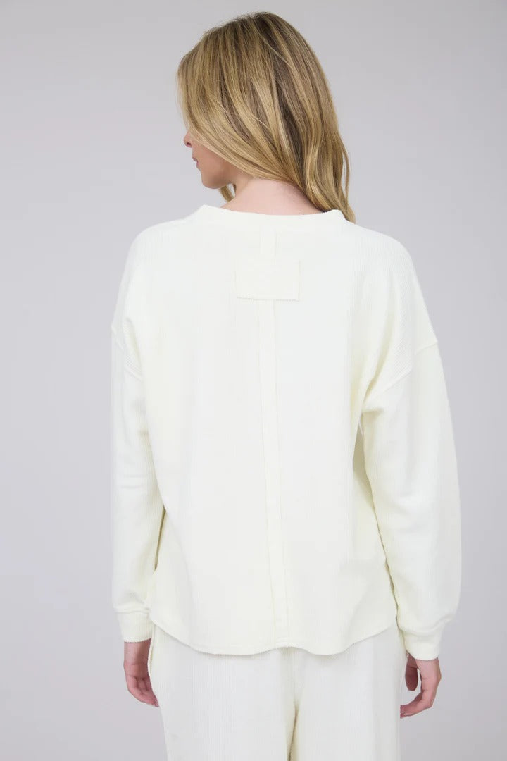 RESTOCKED - Washed pocket detail long sleeve top
