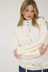 Tie Detail Snap Button Down Quilted Puffer Vest