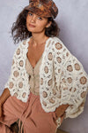 Long sleeve relaxed fit cardigan in chenille